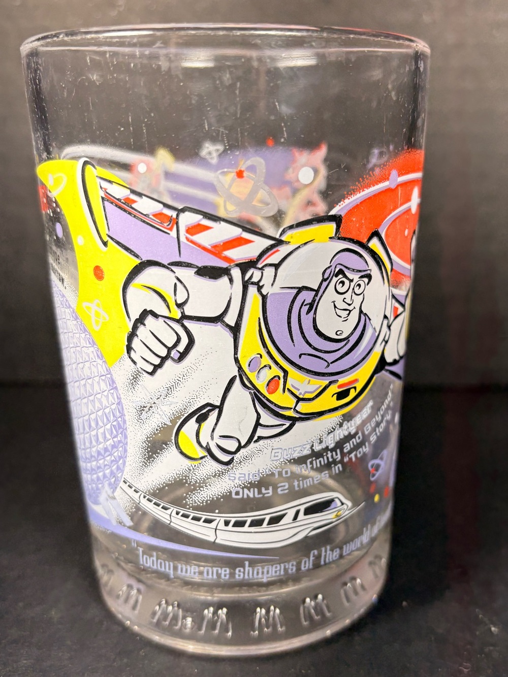 Vintage 2002 McDonald's Disney 100 Years Magic EPCOT Glass Buzz Lightyear Mickey